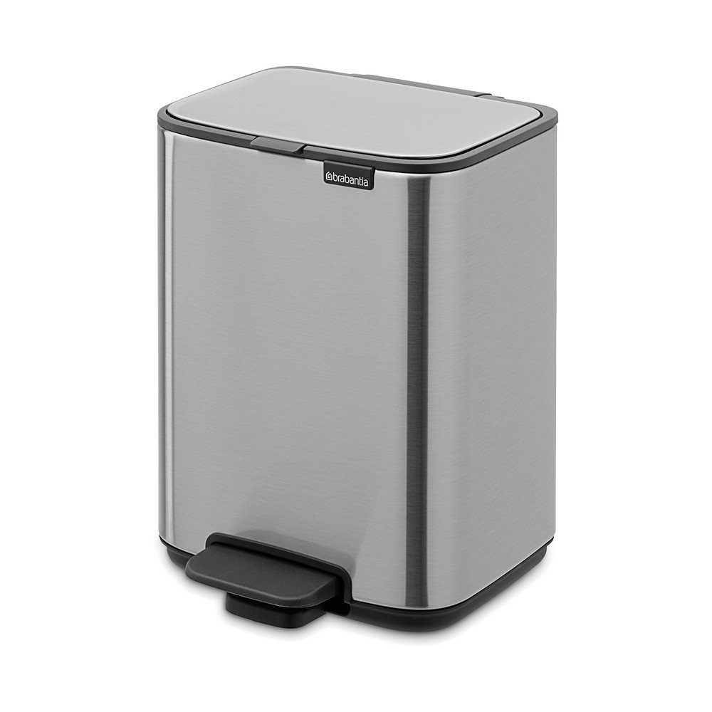 Matt ezüstszínű acél pedálos szemetes 4 l Bo – Brabantia