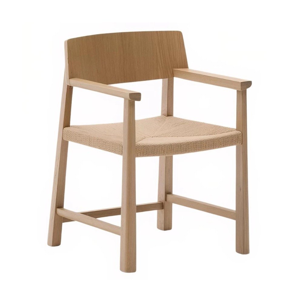 Natúr színű tölgyfa karfás étkezőfotel Idun – Kave Home