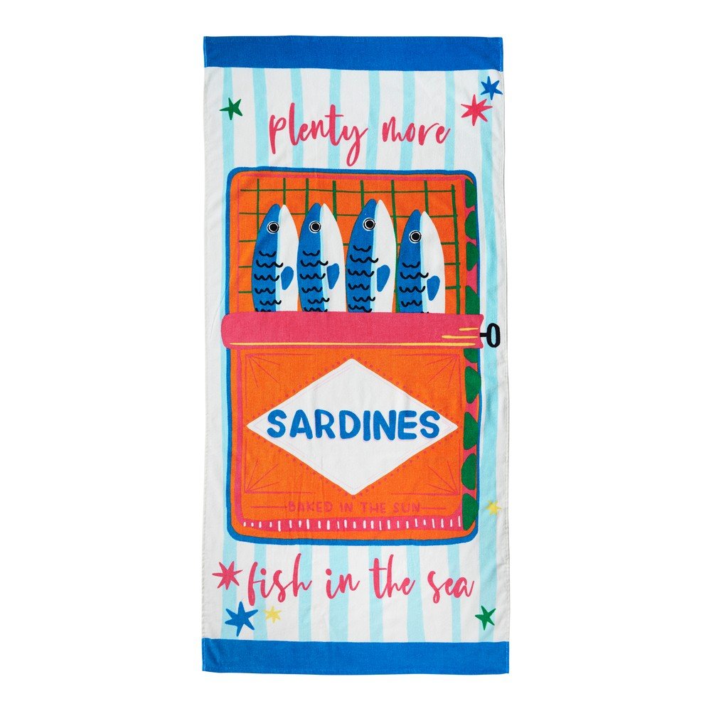 Pamut strandtörölköző 76x160 cm Sardines – Catherine Lansfield