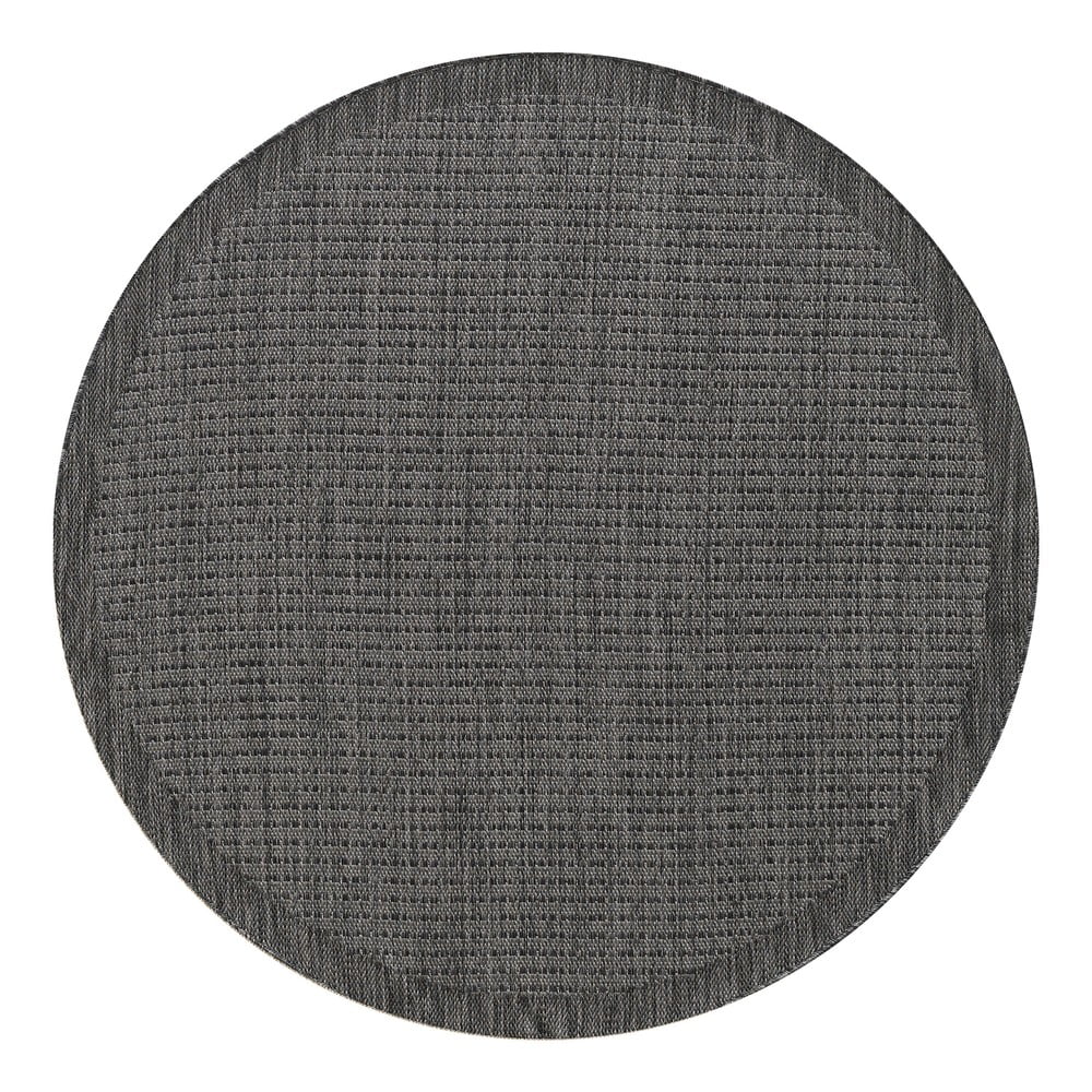 Sötétszürke kerek kültéri-beltéri szőnyeg ø 200 cm Giza 1410 – Ayyildiz Carpets