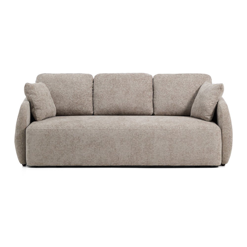 Szürkésbarna zsenília kinyitható kanapé 218 cm Laira – Kave Home