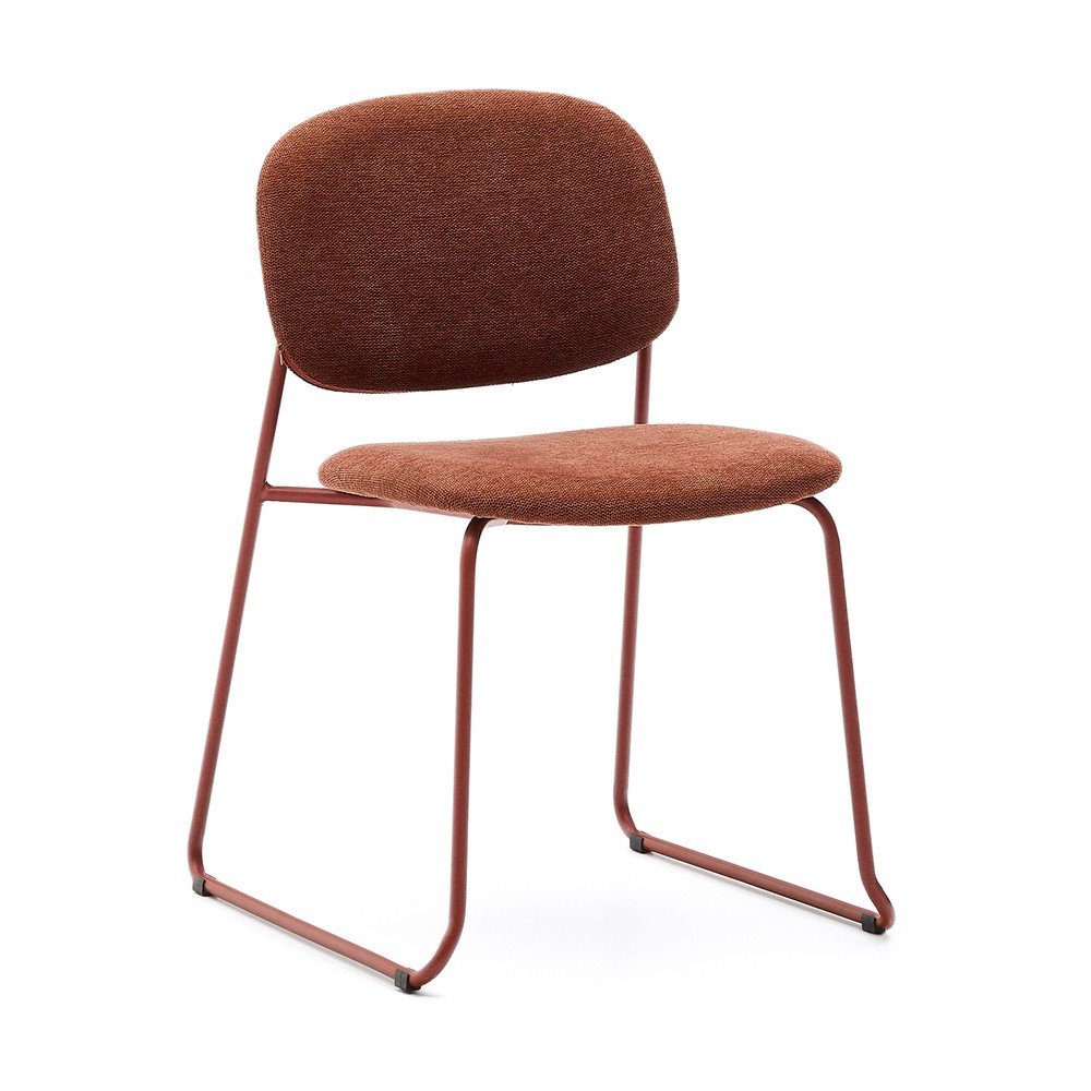 Terrakotta színű fém rakásolható étkezőszék Meli – Kave Home