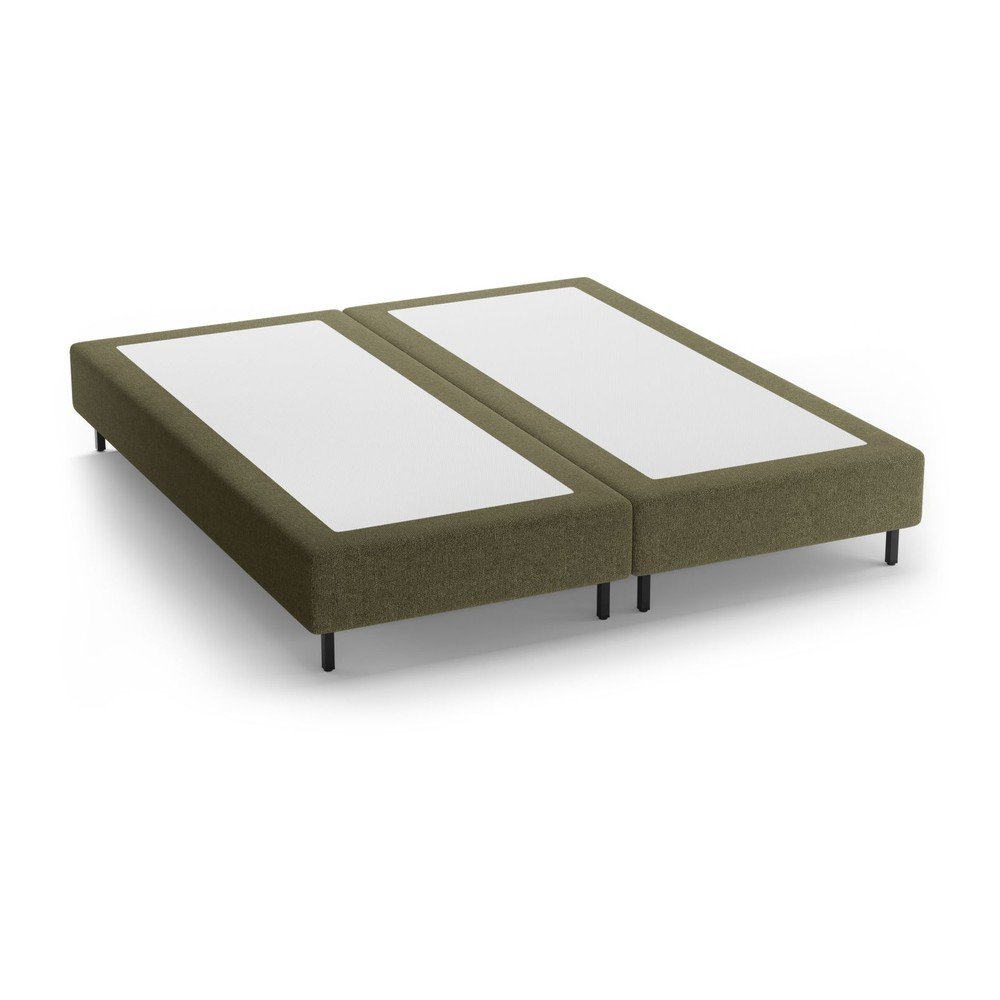 Zöld kárpitozott franciaágy ágytámla nélkül 140x200 cm Whale – Micadoni